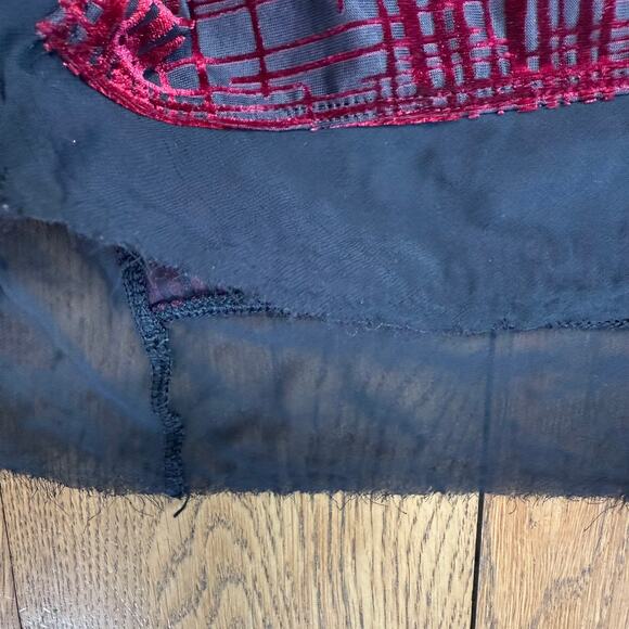 Simply Vera Vera Wang Velvet Burnout Sheer Tunic SZ M Goth Dark Romantic Vampire - Picture 5 of 7